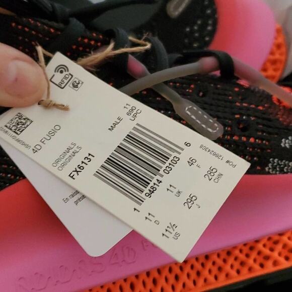 ADIDAS 4D Fusio pink orange black running athletic active tennis shoes size 11.5 - Picture 13 of 13